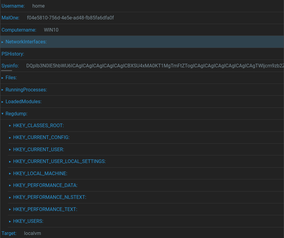 Structure de données JSON de Tricard